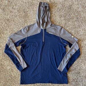 Mountain Hardwear Blue and Gray Hooded Jacket